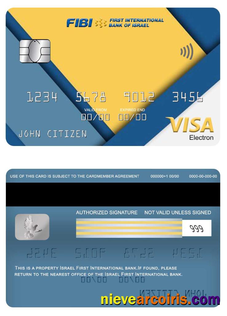 Israel First International Bank visa electron card